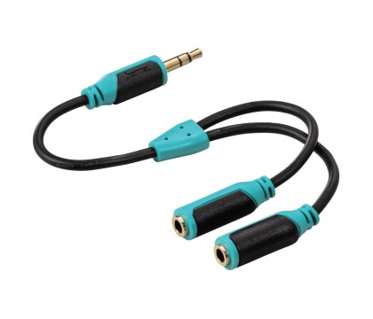 Hama 00108359 Super Soft  Audio Splitter, 3.5 mm jack plug - 2x socket, stereo, green