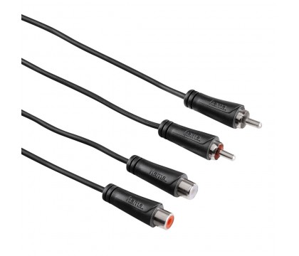 Hama 00122278 Audio Extension Cable, 2 RCA plugs - 2 RCA sockets, 5.0 m
