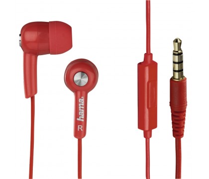 HAMA 00122690 IN-EAR STEREO EARPHONES HK2114, RED