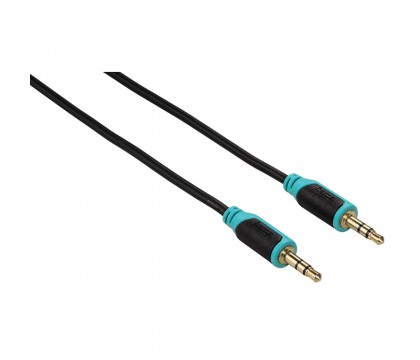 Hama 00123529 Super Soft Audio Cable, 2 x 3.5 mm jack plug, stereo, green, 1.0 m