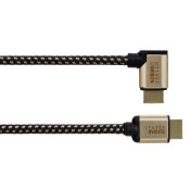 Hama 00127115 Avinity HIGH SPEED HDMI™ CABLE, PLUG - PLUG, 90°, FABRIC, GOLD-PL., ETHERNET, 1.5 M