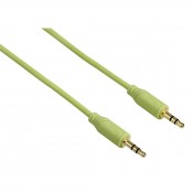Hama 00135782 Flexi-Slim 3.5 mm Audio Jack Cable, gold-plated, green, 0.75 m