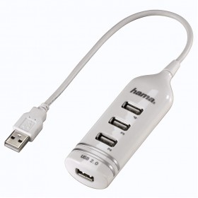 هاما (00039788) مشترك من طرف يو إس بى إلى 4 منافذ يو إس بى USB 2.0 ذو لون أبيض 
