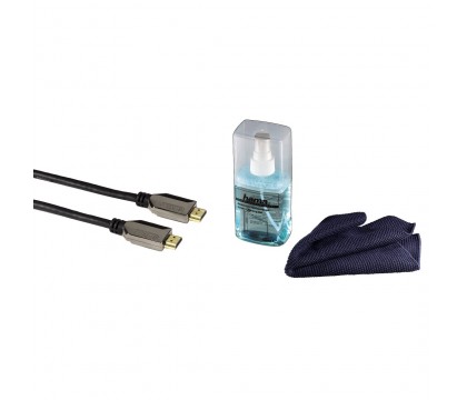 Hama 00056556 HDTV Kit, High Speed HDMI Cable, Ethernet, 1.5 m, Clean Gel, Clean Cloth
