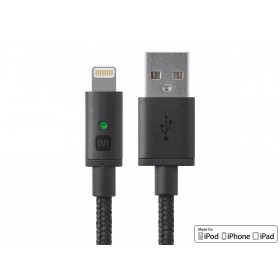 MonoPrice 12865 Luxe Series Apple MFi Certified Lightning to USB Charge and Sync Cable, 6-inch Black