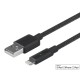 MonoPrice 12867 Luxe Series Apple MFi Certified Lightning to USB Charge and Sync Cable, 3ft Black