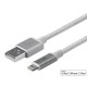 MonoPrice 12868 Luxe Series Apple MFi Certified Lightning to USB Charge and Sync Cable, 3ft White