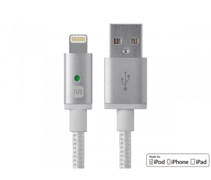 MonoPrice 12870 Luxe Series Apple MFi Certified Lightning to USB Charge and Sync Cable, 4ft White