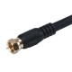 MonoPrice 3030 3ft RG6 (18AWG) 75Ohm, Quad Shield, CL2 Coaxial Cable with F Type Connector - Black