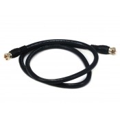 MonoPrice 3030 3ft RG6 (18AWG) 75Ohm, Quad Shield, CL2 Coaxial Cable with F Type Connector - Black