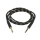 MonoPrice 601406 6ft Cloth Series 1/4 inch TS Male 20AWG Instrument Cable - Black and Gold