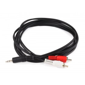 MonoPrice 665 6ft 3.5mm Stereo Plug/2 RCA Plug Cable - Black