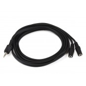 MonoPrice 668 6ft 3.5mm Stereo Plug/Two 3.5mm Stereo Jack Cable - Black
