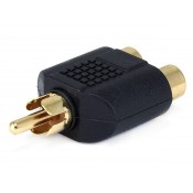 MonoPrice 7186 RCA Plug to 2 RCA Jack Splitter Adapter - Gold Plated