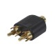 MonoPrice 7198 3.5mm Stereo Jack to 2 RCA Plug Splitter Adapter - Gold Plated