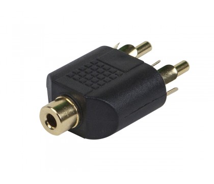 MonoPrice 7198 3.5mm Stereo Jack to 2 RCA Plug Splitter Adapter - Gold Plated
