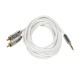 MonoPrice 9300 6ft Designed for Mobile 3.5mm Stereo Male to RCA Stereo Male (Gold Plated) - White