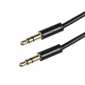MonoPrice 9564 3ft Coiled 3.5mm Male To 3.5mm Male Stereo Audio Cable (Gold Plated) - Black