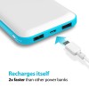 أى لوف (MYPOWER100WH) بطارية شحن خارجية محمولة ذات سعة 10000 مللى أمبير مزودة بعدد 2 منافذ يو إس بى, ذو لون أبيض