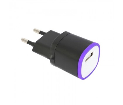 OMEGA OUCBWPP WALL CHARGER USB 5V 1,5A BLACK/WHITE/PURPLE [42894]
