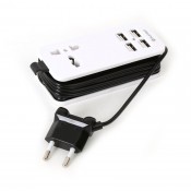 PLATINET PLCUSBT4BW TRAVEL CHARGER 4-PORT USB 4A + UK PLUG WHITE/BLACK [42886]