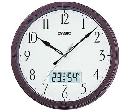 كاسيو (IC-02-5DF) ساعة حائط, ذو لون بنى داكن معدنى