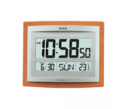 CASIO ID-15S-5DF DIGITAL WALL CLOCK, WOODG PATTERN