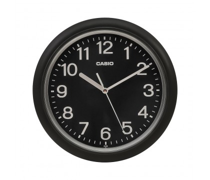 كاسيو (IQ-59-1BDF) ساعة حائط, ذو لون أسود / فضى