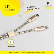 Puridea L11 2 IN 1 Cable 1m, GOLD