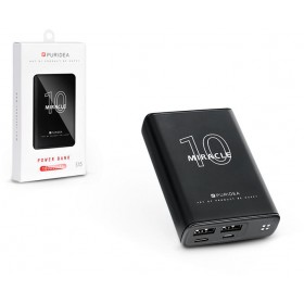 Puridea S15 Series 10000 mAh Dual USB Portable Charger External Battery Backup Pack, BLACK