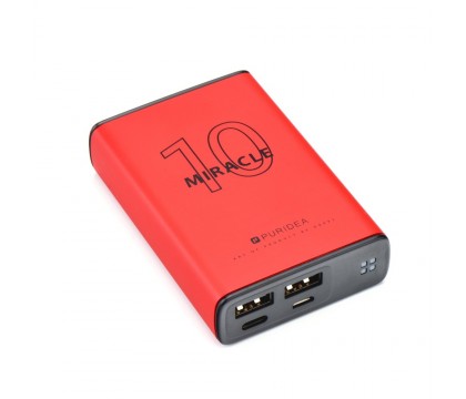 Puridea S15 Series 10000 mAh Dual USB Portable Charger External Battery Backup Pack, RED