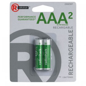 RadioShack 2302307 1.2V/850mAh AAA Ni-MH Batteries (2-Pack)