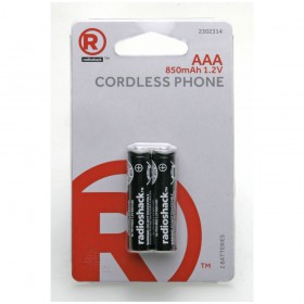RadioShack 2302314 850mAh AAA Ni-MH Batteries for Cordless Phones (2-Pack)