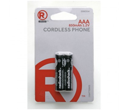 RadioShack 2302314 850mAh AAA Ni-MH Batteries for Cordless Phones (2-Pack)