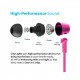 iLuv CITYLIGHTSPN Deep Bass In-Ear Metal Earphones with Mic and Remote - Pink