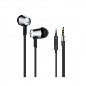 iLuv CITYLIGHTSSI Deep Bass In-Ear Metal Earphones with Mic and Remote - Silver