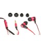 OMEGA FH2110 FREESTYLE NOISE ISOLATING EARPHONES+MIC FLATCABLE-RED/BLACK