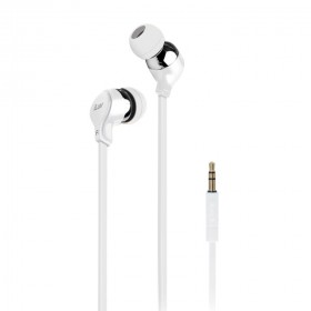 iLuv IEP314WHT Tangle-Resistant Comfortable Fit Stereo Earphones - WHITE