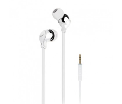 iLuv IEP314WHT Tangle-Resistant Comfortable Fit Stereo Earphones - WHITE