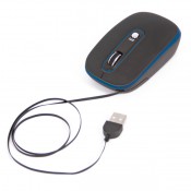 OMEGA OM-262 Mouse with HIDDEN RETRACTABLE CABLE-Blue 