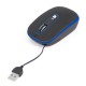 OMEGA OM-262 Mouse with HIDDEN RETRACTABLE CABLE-Blue 