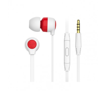 iLuv TSMORES Premium In-Ear Stereo Earphones with Mic and Remote - RED