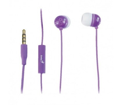 Genius 31710183102  In-Ear Mobile Headset  w/ Mic  (HS-M210) , Purple 