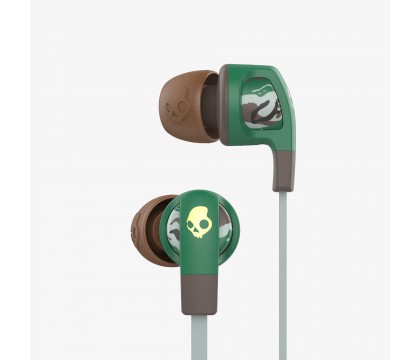 Skullcandy S2PGHY-492 Smokin Bud 2 In-ear Headphones with In-line Mic , Scout Camo/Brown/Gold 