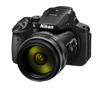 نيكون (P900) كاميرا رقمية كاميرا رقمية ذكية مزودة بتقنية الواى فاى ومزودة بكارت ميمورى 8 جيجابايت وحقيبة للحمل ذات لون أسود