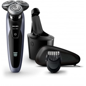 Philips S9111/31 Shaver series 9000 wet and dry electric shaver V-Track Precision Blades, 8-direction ContourDetectHeads, SmartClean System Plus, SmartClick beard styler