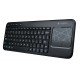 لوجيتك (003070-920) لوحة مفاتيح لاسلكية مزودة بلوحة ماوس باللمس ذو لون أسود