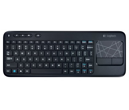 لوجيتك (003070-920) لوحة مفاتيح لاسلكية مزودة بلوحة ماوس باللمس ذو لون أسود
