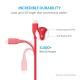 ANKER A8121H91 POWER LINE+ USB TO LIGHTNING CABLE 3FT, RED
