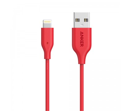 ANKER A8121H91 POWER LINE+ USB TO LIGHTNING CABLE 3FT, RED